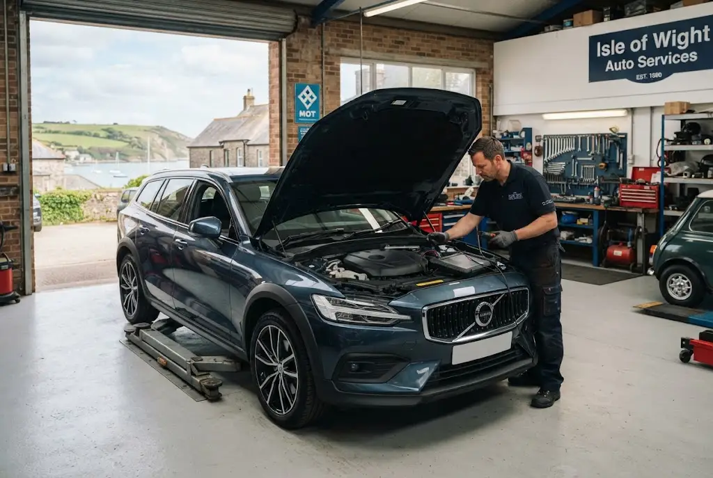 Car service cost inspection at an Isle of Wight garage