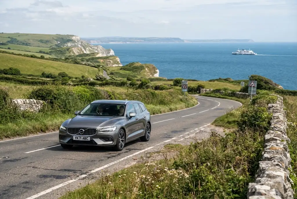 Island motoring on a coastal road on the Isle of Wight